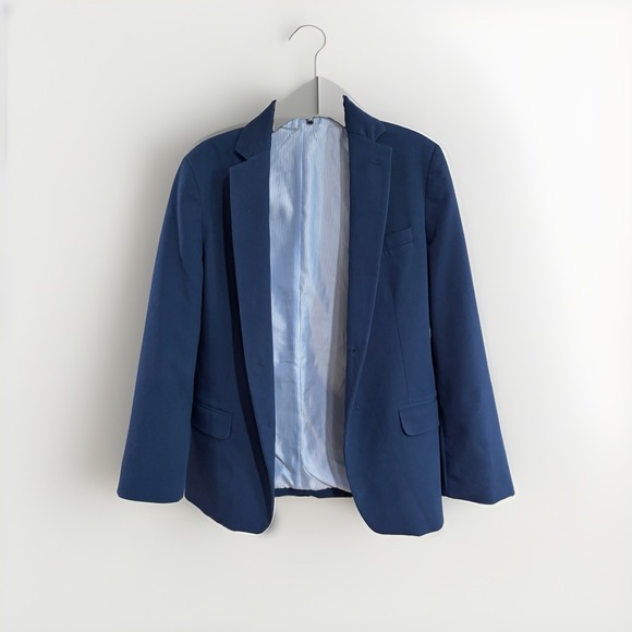 Izod Other - IZOD Boys Navy Blue Blazer Size 12 Lined Sport Coat Dress Jacket stretch W191